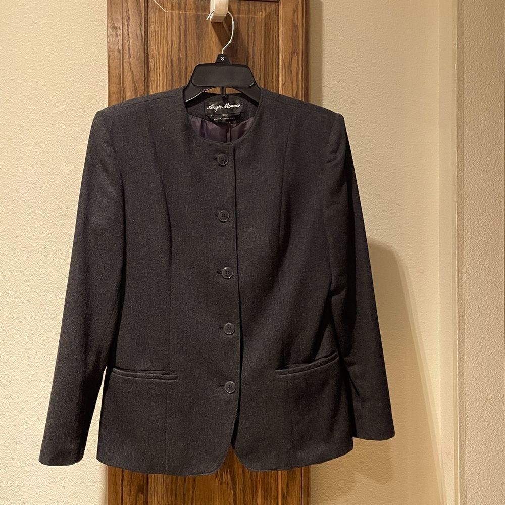 Ladies gray wool suit